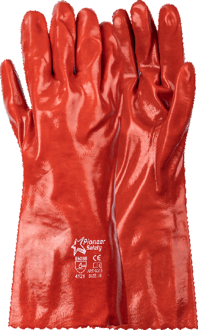 BB Red PVC Safety Gloves With Open Cuff | Totalguard